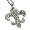 Tibetan Style Alloy Rhinestone Pendant Necklaces for Women Men RH2699-1-1