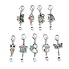 Alloy Resin and Rhinestone Pendant Decoration HJEW-JM01475-1