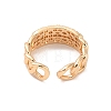 Brass Micro Pave Cubic Zirconia Open Cuff Rings RJEW-R146-03KCG-2