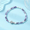 Natural Amethyst Beaded Stretch Bracelets BJEW-JB13199-03-1