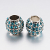 Alloy Rhinestone European Beads PALLOY-F200-03F-1