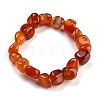 Dyed & Heated Natural Agate Nugget Beaded Stretch Bracelets BJEW-H238-01C-1