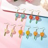 304 Stainless Steel Glass Flower Dangle Earrings EJEW-JE06722-1