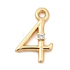 Brass Micro Pave Cubic Zirconia Charms KK-P340-24G-04-1