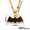 Stainless Steel Enamel Halloween Bat Pendant Dapped Chain Necklaces EL6242-3