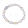 Natural Blue Lace Agate Beaded Stretch Bracelets for Women BJEW-JB13686-3