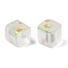 Frosted Glass Beads with Golden Glitter Powder X1-DGLA-NH001-8mm-01E-2