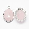 Natural Rose Quartz Pendants X-G-D851-03-2