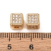 Brass Clear Cubic Zirconia Beads KK-L272-04G-3