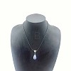 Faceted Natural Blue Spot Jasper Teardrop Pendant Necklaces for Women HH3388-1-1