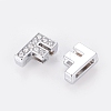 Alloy Initial Slide Charms with Grade A Rhinestones ALRI-R032-F-FF-2