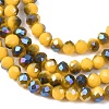 Electroplate Opaque Solid Color Glass Beads Strands EGLA-A034-P4mm-I15-4