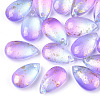 Two Tone Transparent Spray Painted Glass Charms GLAA-T017-02-B02-1