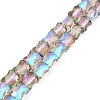 AB Color Plated Transparent Glass Beads Strands EGLA-P051-06A-A07-1