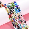 Handmade Evil Eye Lampwork Flat Round Bead Strands LAMP-L058-8mm-M-2