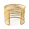 304 Stainless Steel Multi Line Cuff Bangles BJEW-E079-01G-2