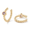 Brass Micro Pave Cubic Zirconia Cuff Earrings LS-EJEW-H109-01I-G-3