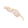 3Pcs 3 Styles Natural Rose Quartz Pointed Copper Wire Wrapped Faceted Bullet Big Pendants PALLOY-JF03572-05-4