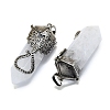 Natural Quartz Crystal Faceted Pointed Bullet Big Pendants G-Q165-02AS-07-2