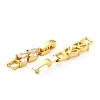 Rack Plating Brass Clear Cubic Zirconia Watch Band Clasps KK-E034-22G-2