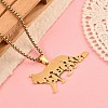 304 Stainless Steel Hollow Cat Shaped Pendant Box Chain Necklaces NJEW-M086-06G-4