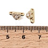 Brass Micro Pave Clear Cubic Zirconia 2-Loop Heart Spacer Bars KK-C258-05LG-3