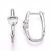 Brass Micro Pave Clear Cubic Zirconia Huggie Hoop Earring EJEW-T046-16P-NF-2