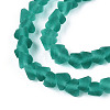 Frosted Transparent Glass Beads Strands GLAA-N016-4mm-04-3