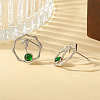 Brass Micro Pave Cubic Zirconia Stud Earrings for Women WGC9076-02-2