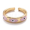 Brass Enamel Cuff Rings RJEW-I077-18G-3