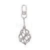 304 Stainless Steel Macrame Chain Pouch Empty Stone Holder Pendant Decoration HJEW-JM02077-1