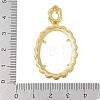 Oval Brass Micro Pave Clear Cubic Zirconia Pendant Cabochon Settings KK-U026-13G-3