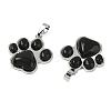 Natural Obsidian Pendants X-G-B194-02P-07-2
