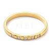 Ion Plating(IP) 304 Stainless Steel Rectangle Finger Ring with Cubic Zirconia RJEW-K244-11G-2