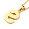 Ion Plating(IP) Initial Letter 304 Stainless Steel Pendant Necklaces NJEW-M199-01G-S-2