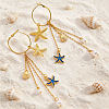 Alloy Enamel & Plastic Pearl Hoop Dangle Earrings WG7948B-01-3