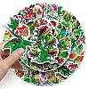 50Pcs PVC Waterproof Self Adhesive Horror Flower Sticker Labels PW-WG46329-01-3