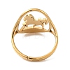 Ion Plating(IP) 304 Stainless Steel Horse Adjustable Ring for Women RJEW-M149-21G-2