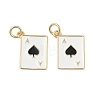 Playing Card Rack Plating Brass Enamel Pendants KK-G512-11G-01-1