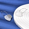 Natural Quartz Crystal & 304 Stainless Steel Hoop Earrings for Women EJEW-G475-04P-02-3