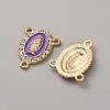 Zinc Alloy Enamel Religion Oval with Virgin Mary Chandelier Component Links FIND-WH0366-384G-04-2