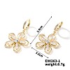 Copper & Zircon Flower Earrings Sweet Fashion Simple Hoop Earrings YS5671-1