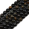 Natural Yellow Blue Tiger Eye(Dyed & Heated) Bead Strands G-P230-07-6mm-AB-01-1