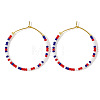Bohemian Handmade Glass Seed Beads Hoop Earrings XQ3444-1-1