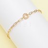 Brass Ring with Word Love Link Bracelets BJEW-JB12816-3