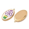 304 Stainless Steel & Cloth Embroidered Pendants FB-CBAFBAF-03G-2