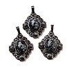 Natural Snowflake Obsidian Rhombus Pendants G-K363-02R-14-1