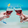 24Pcs 24 Styles Ocean Theme Felt Wine Glass Charms AJEW-BC0004-18-6