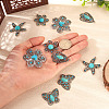 10Pcs 5 Styles Synthetic Turquoise Pendants TIBEP-TA0001-13-14