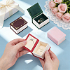 4Pcs 4 Colors Vintage Book-Shaped Cardboard Jewelry Ring Boxes with Magnetic Lid and Sheepskin Leather Inside CON-PH0003-75-3